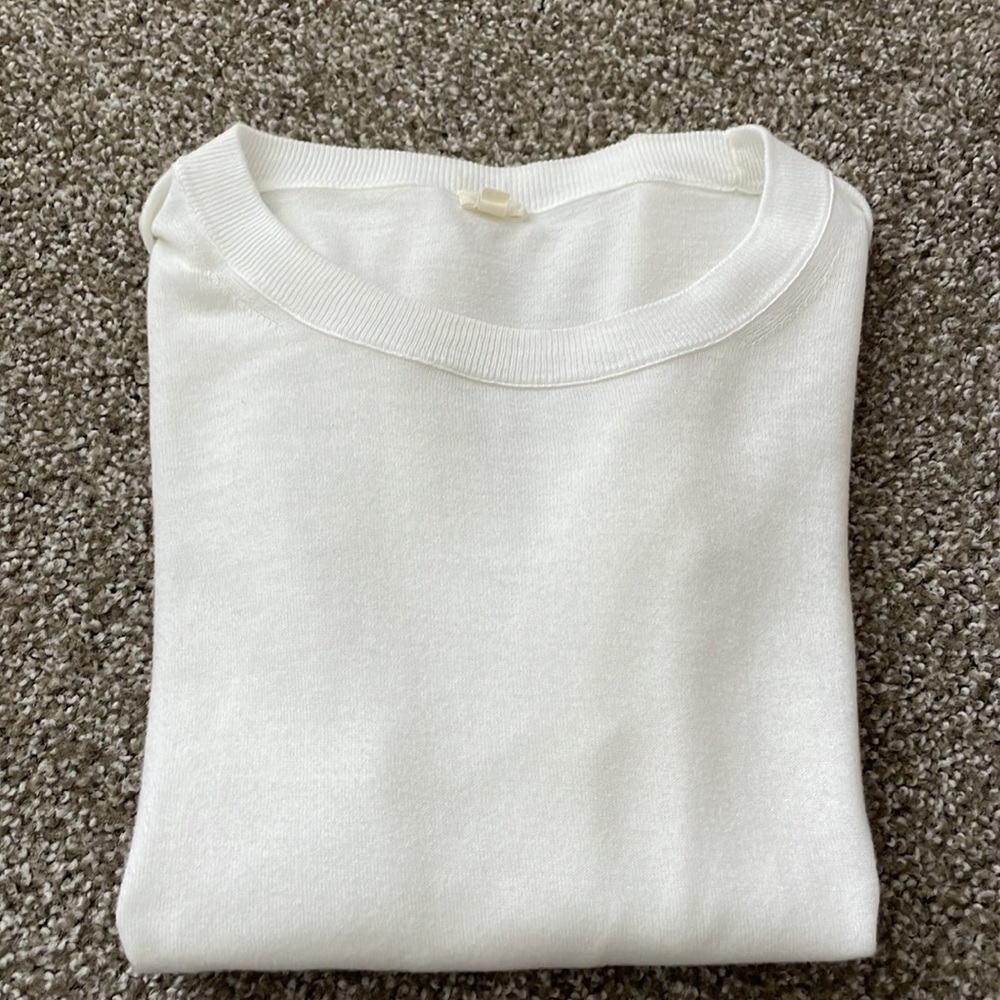 JCrew white Tippi 3/4 sleeves XS